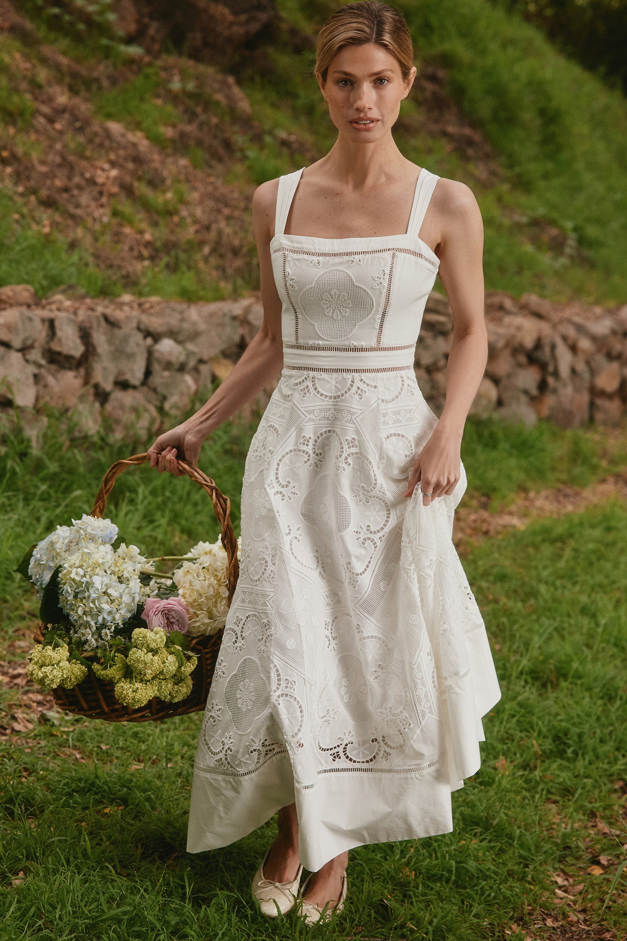 Ava | Broderie Midi Dress