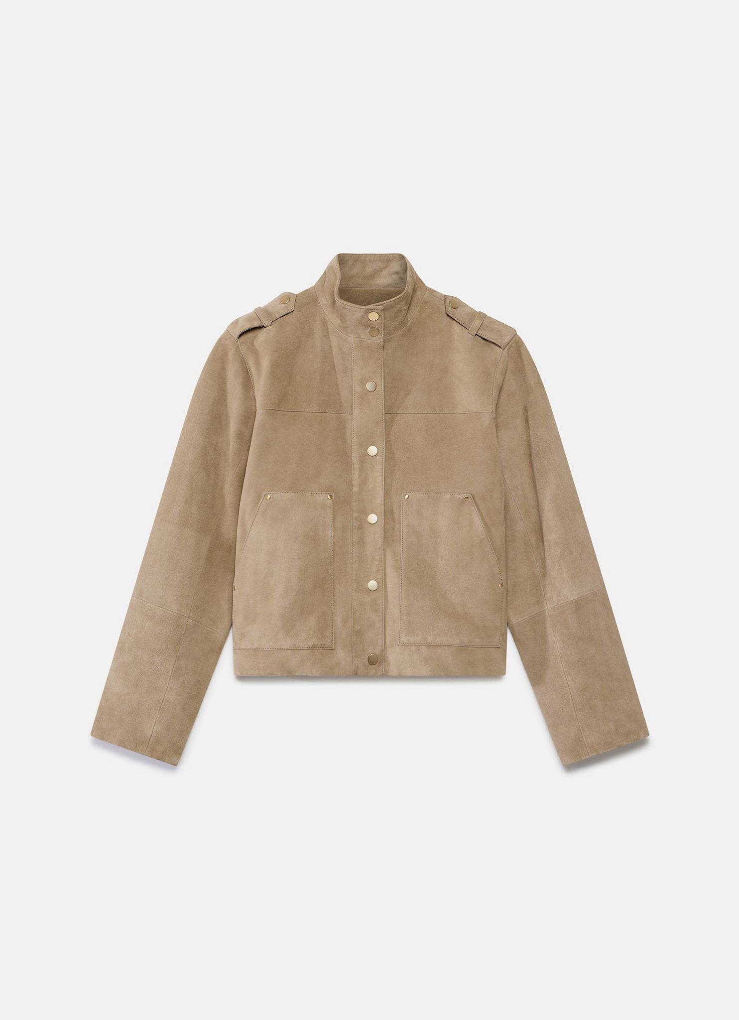 Timeless Suede Funnel Jacket