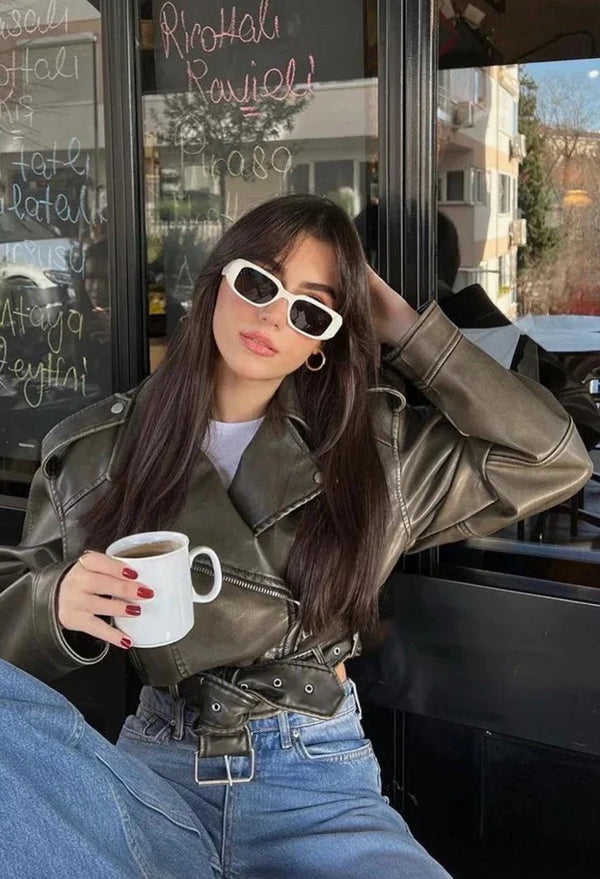 Noa | Cropped Leather Jacket