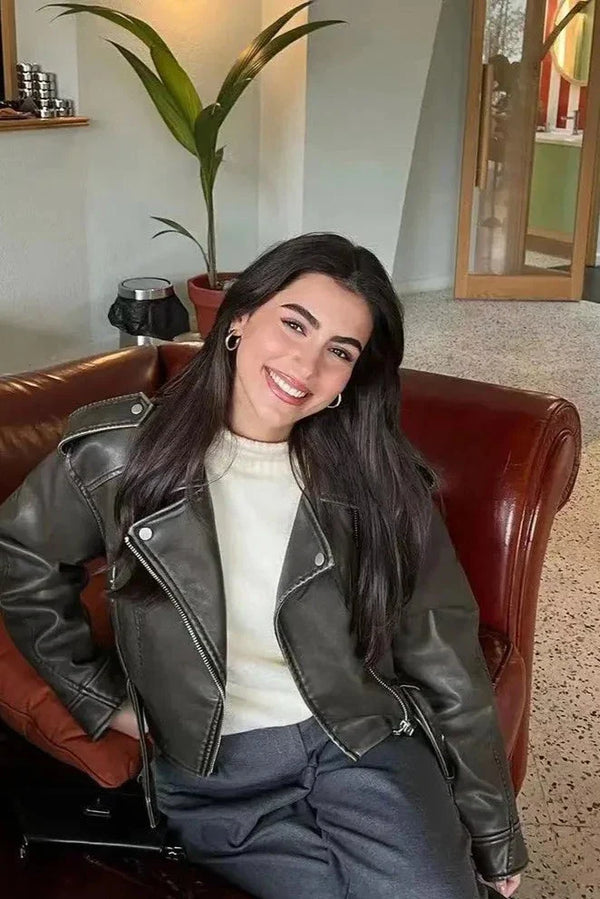 Noa | Cropped Leather Jacket