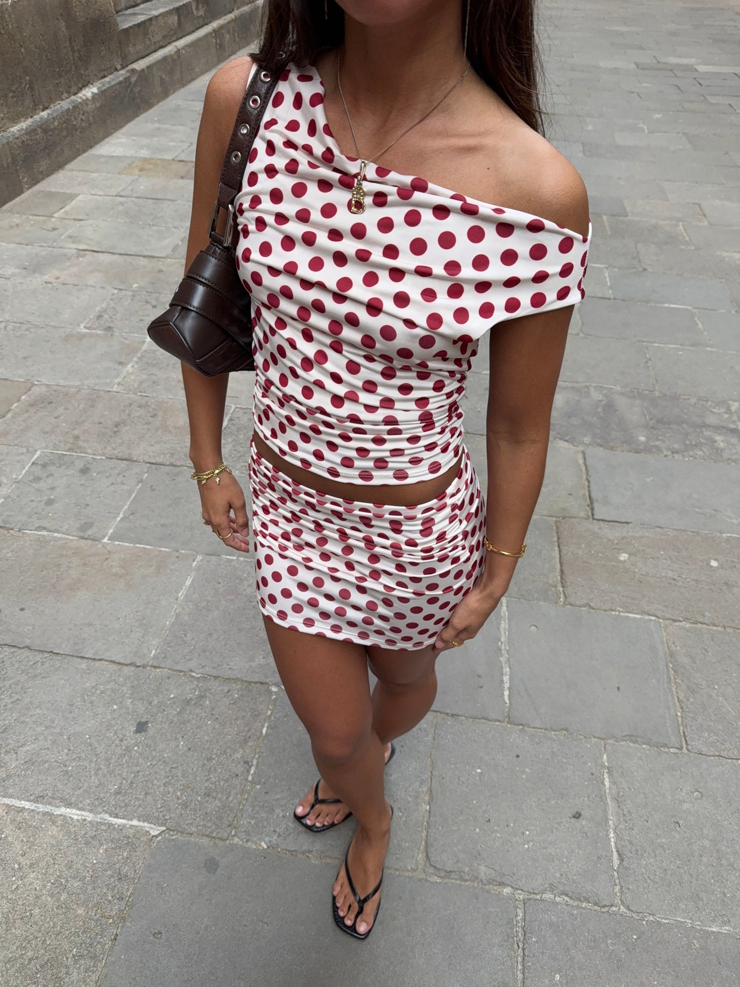 Catalina Polkadot Set – Red/white