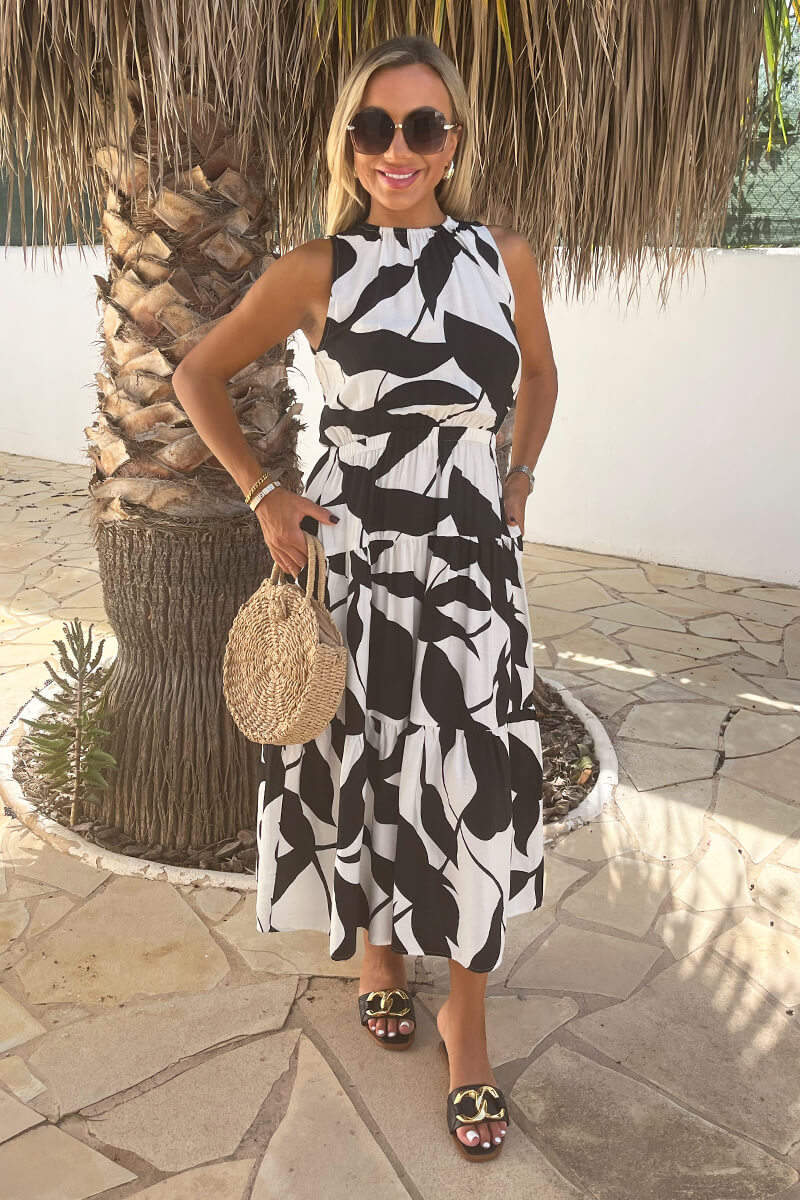 Tiered Smock Midi Dress
