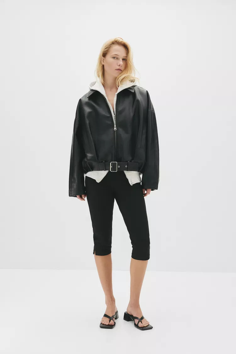 Belted Leather Jacket