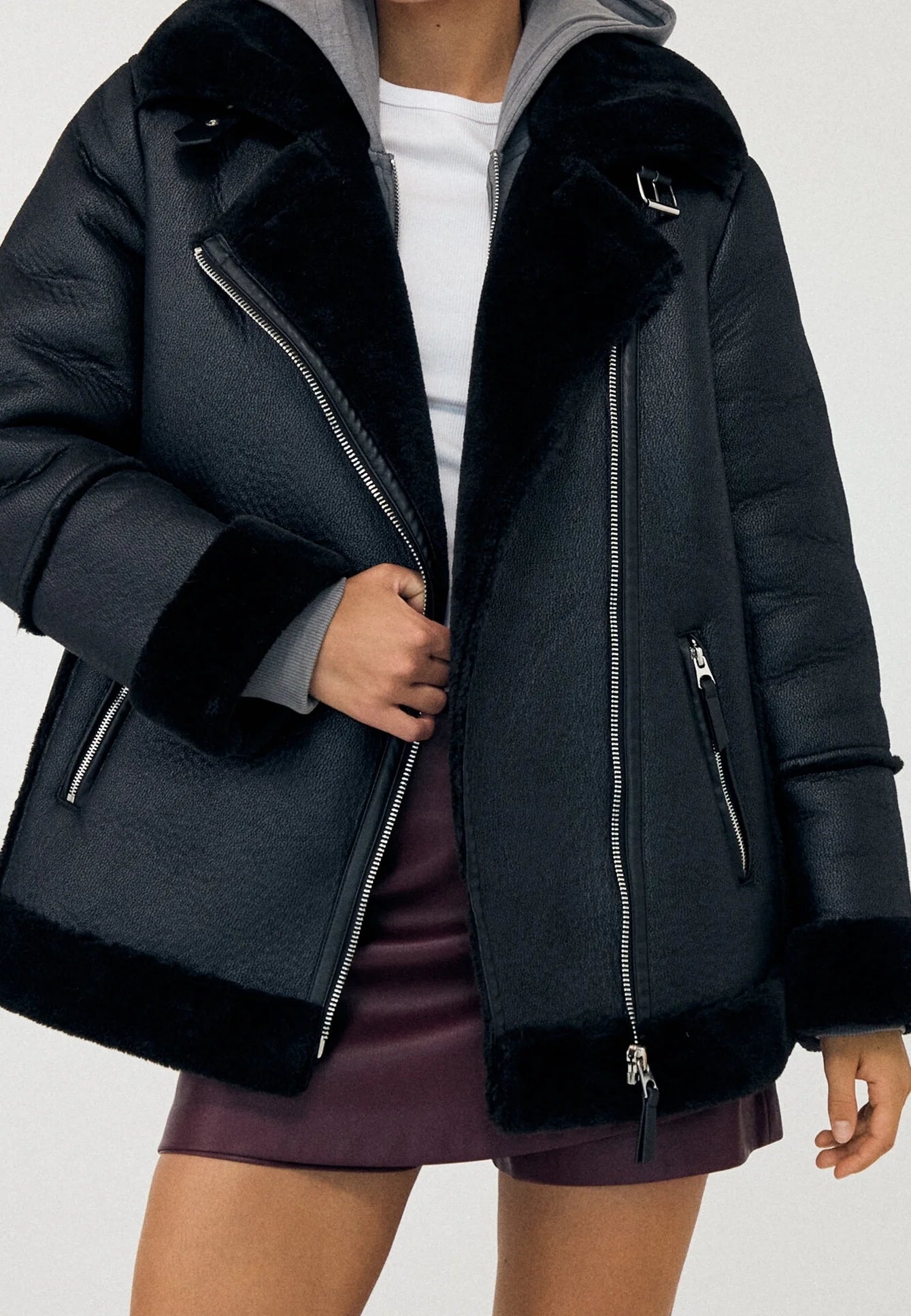 Raven | Shearling Biker Jacket
