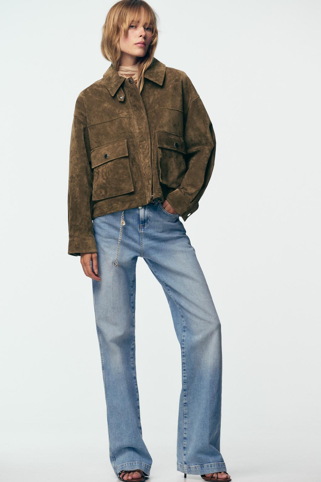 Aviator Leather Bomber – Khaki