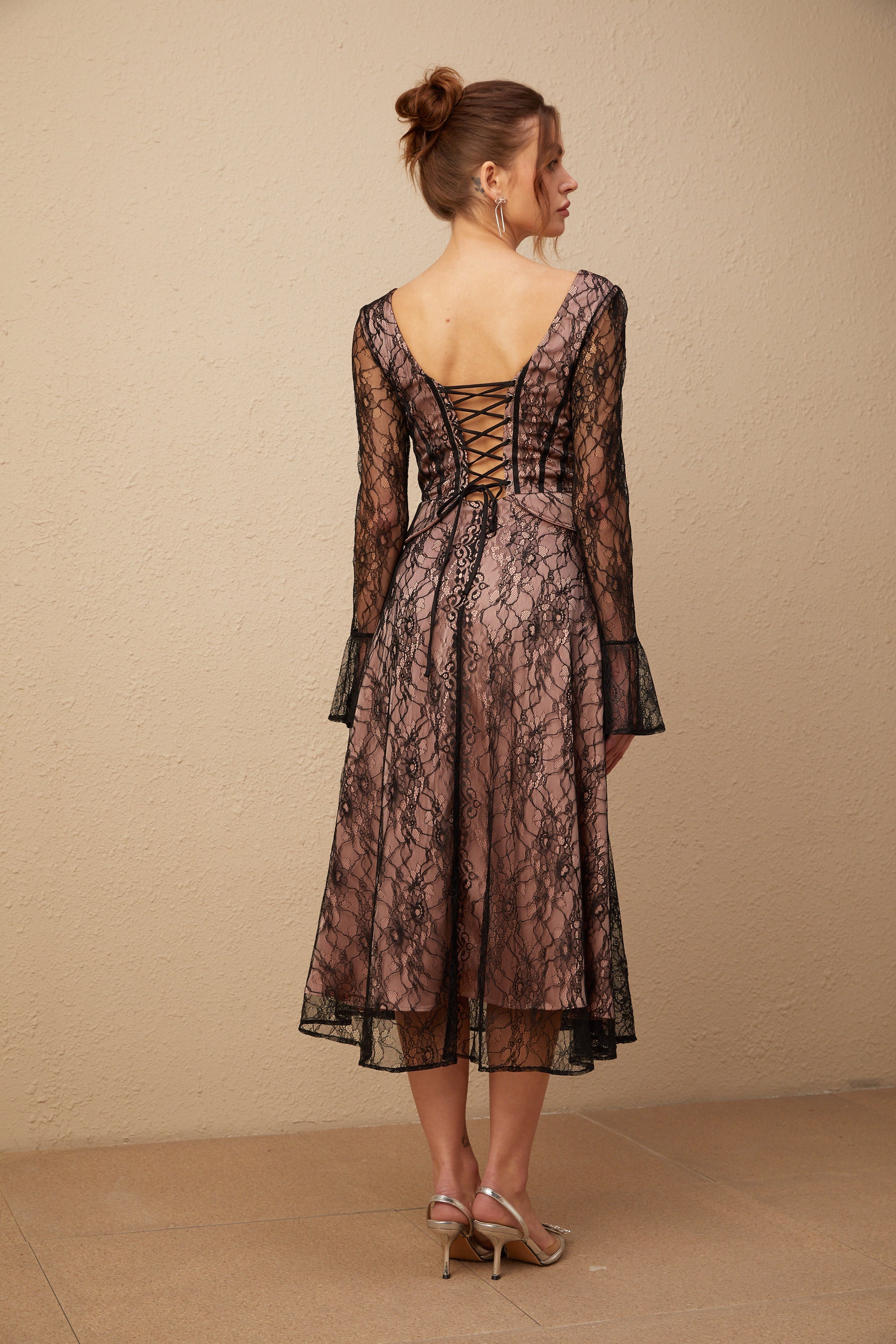Lace Corset Midi Dress