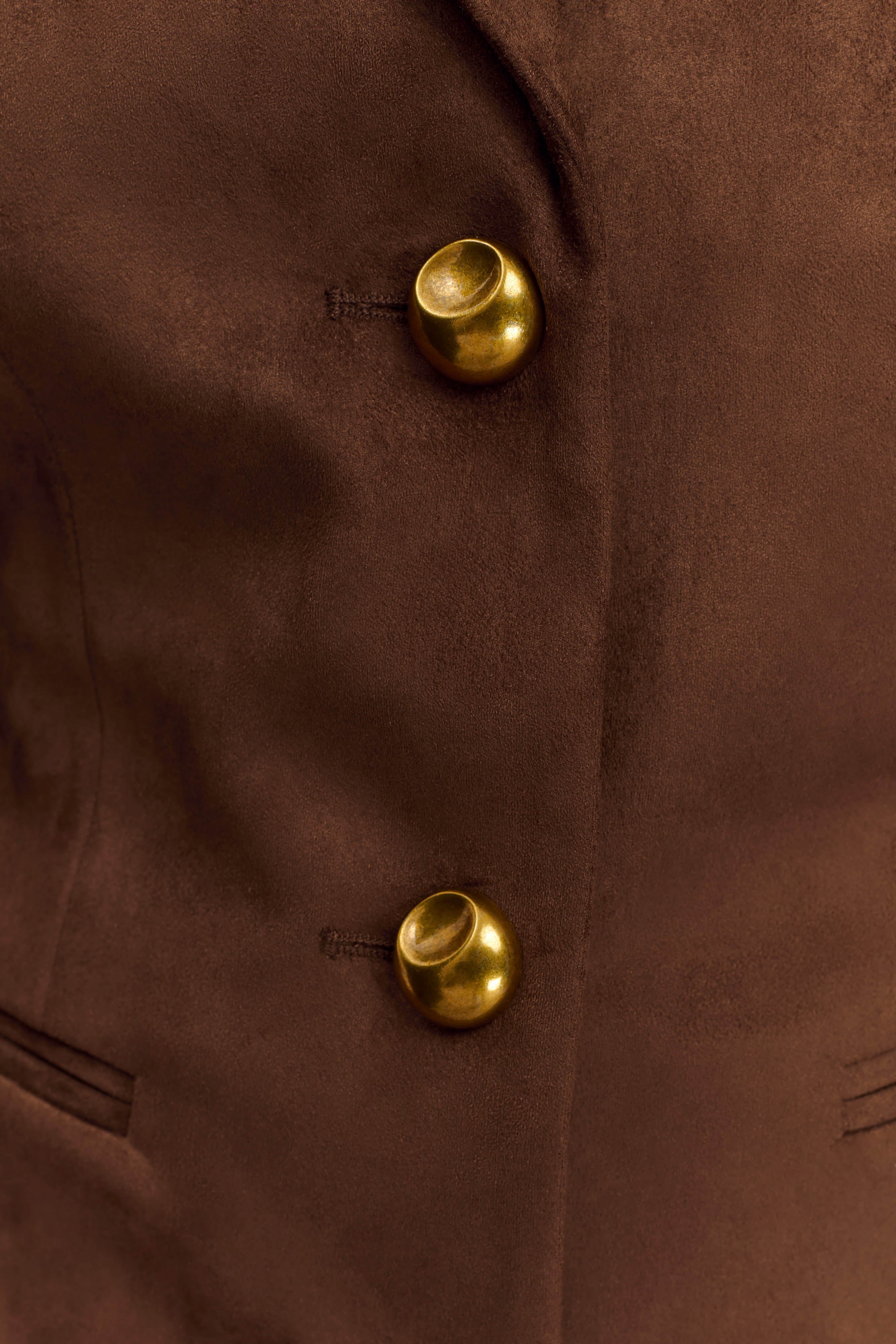 Suede Blazer - Milk Chocolate