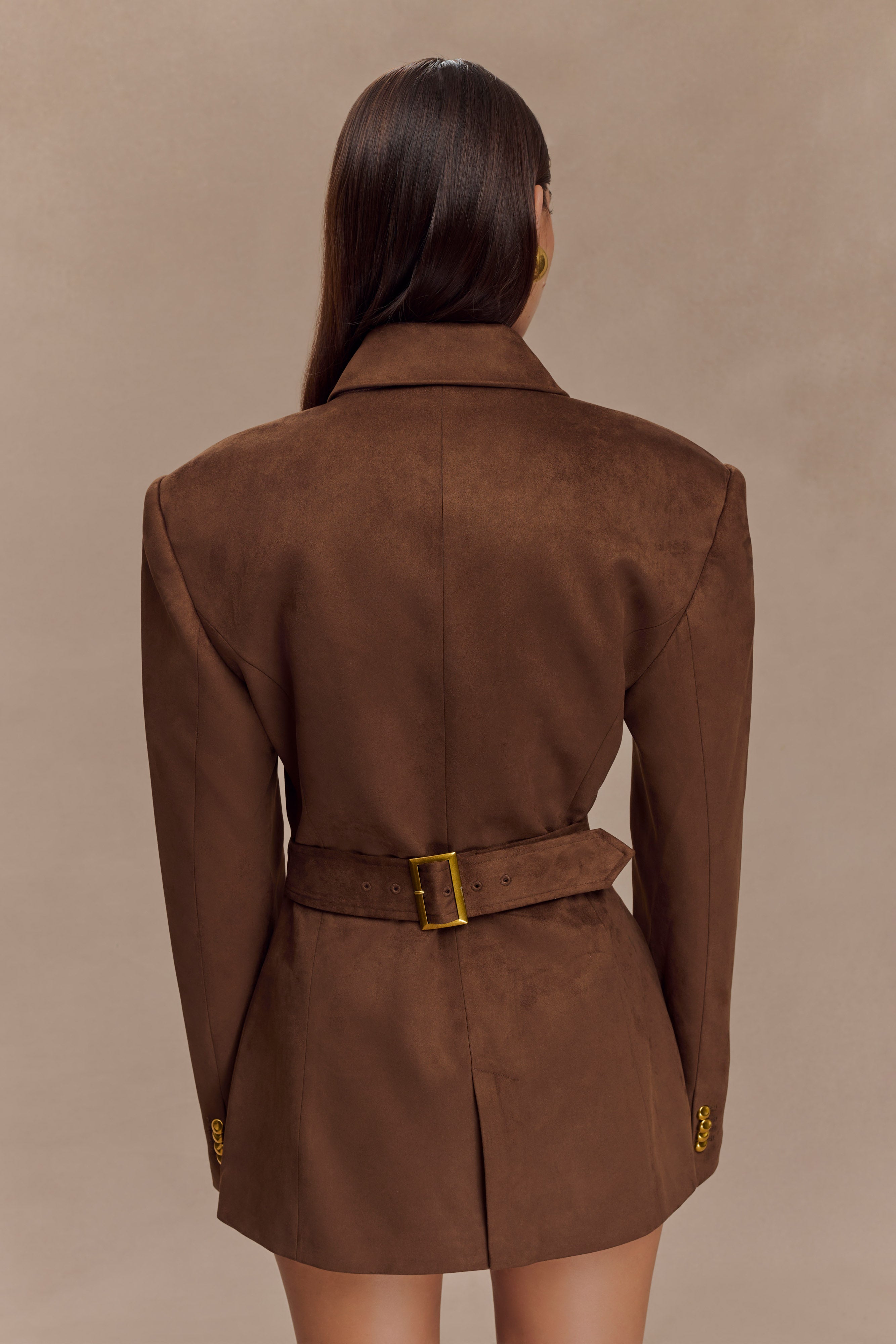 Suede Blazer - Milk Chocolate