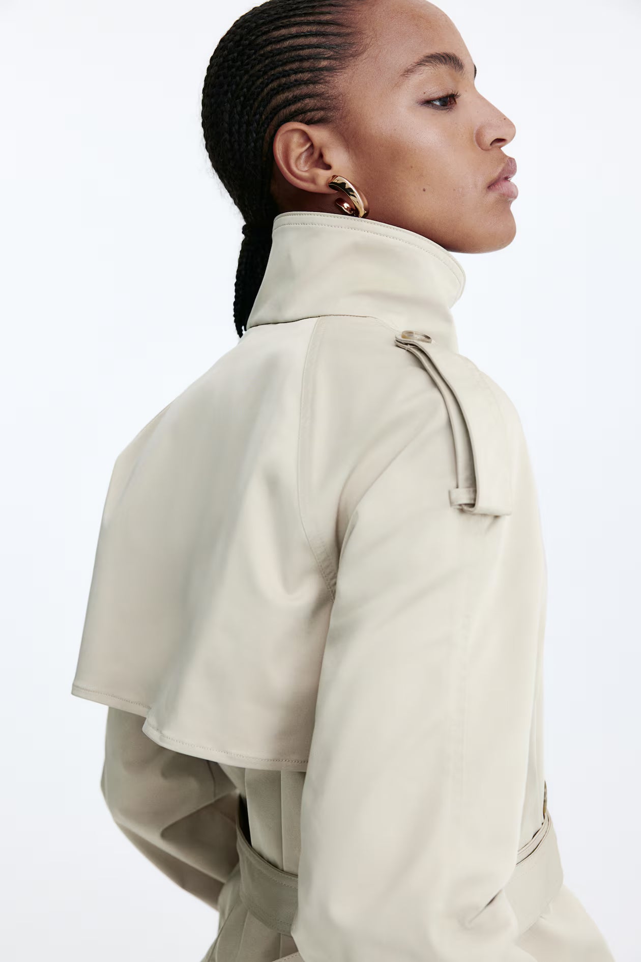 Cropped Belted Trench
