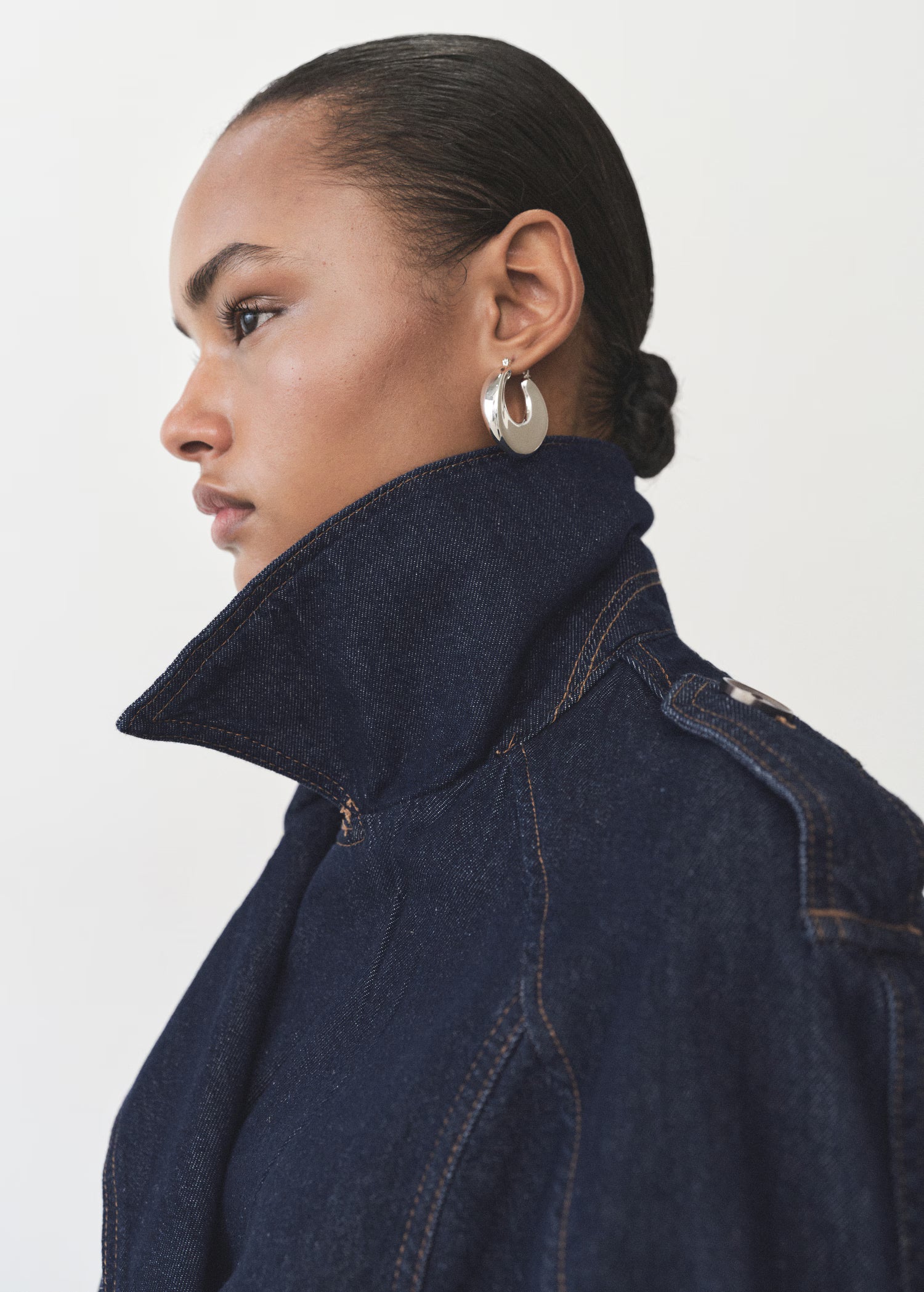 Elegant Belted Denim Jacket