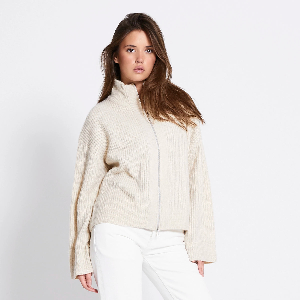 Liora | Ribbed Zip Cardigan