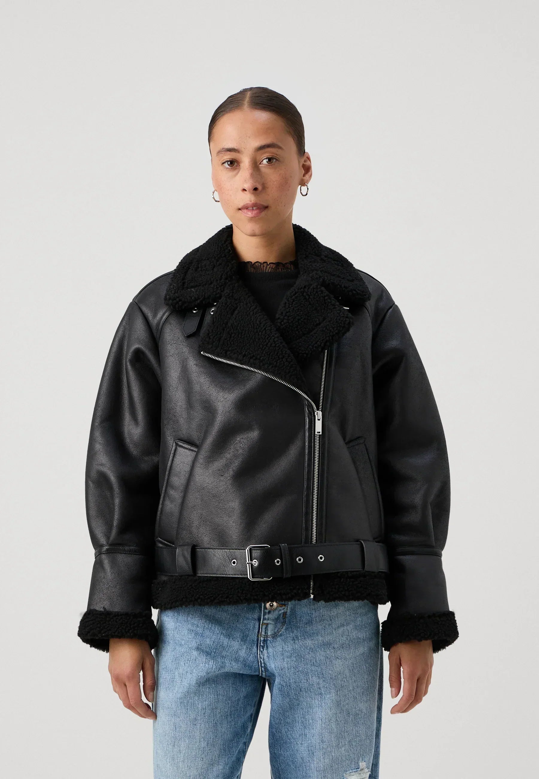 Leather Teddy Jacket