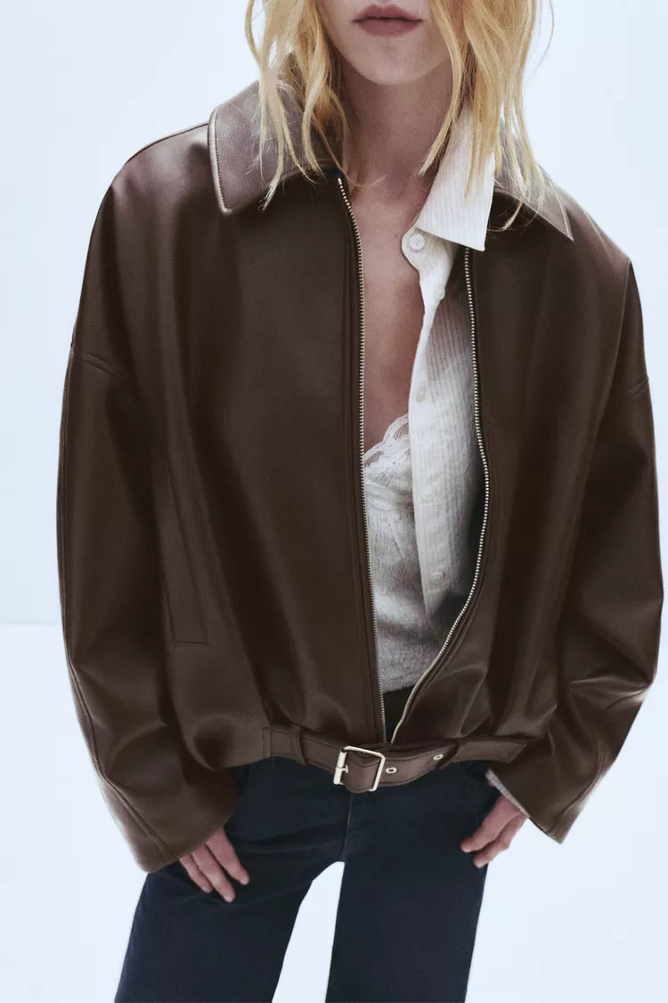 Belted Leather Jacket