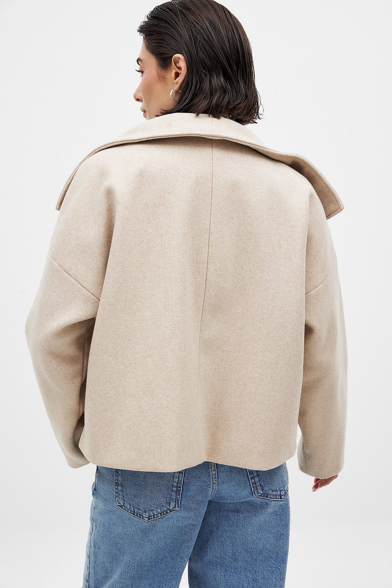 Double-Breasted High Neck Coat