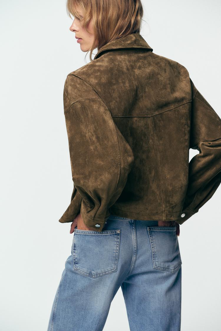 Aviator Leather Bomber – Khaki
