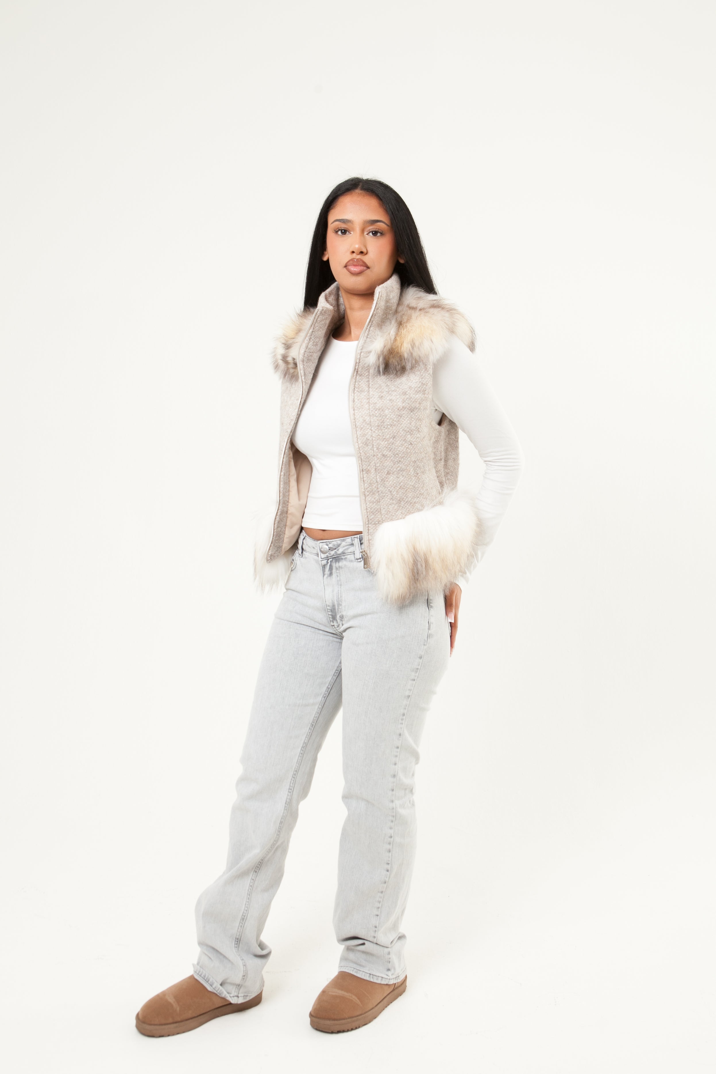 Chic Tweed Detail Vest