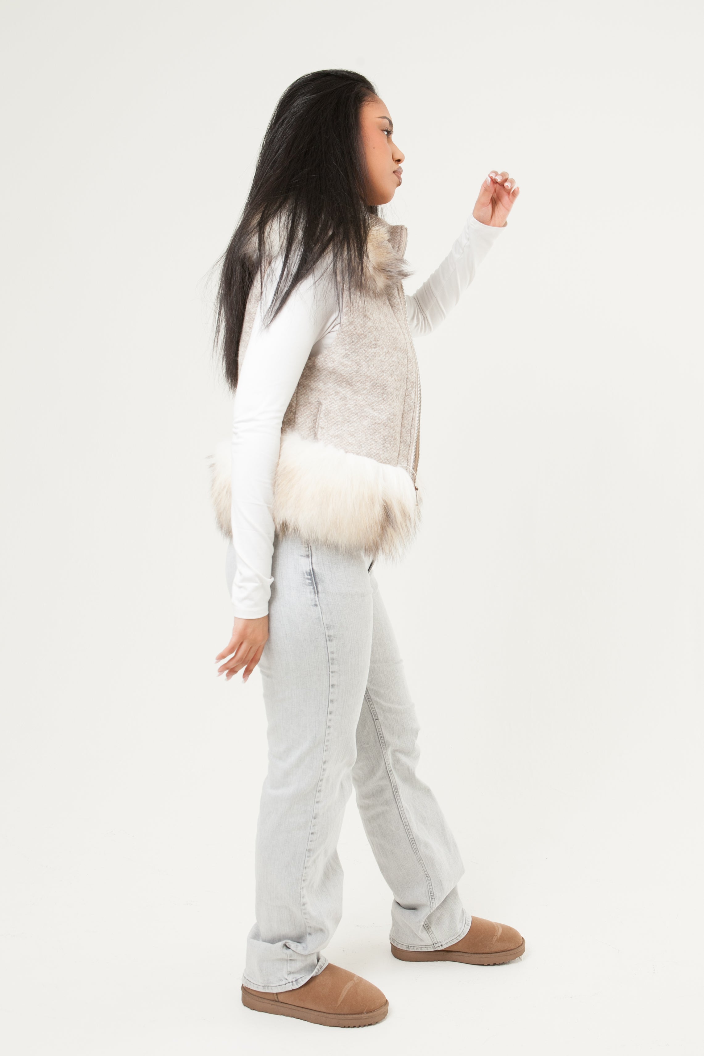 Chic Tweed Detail Vest