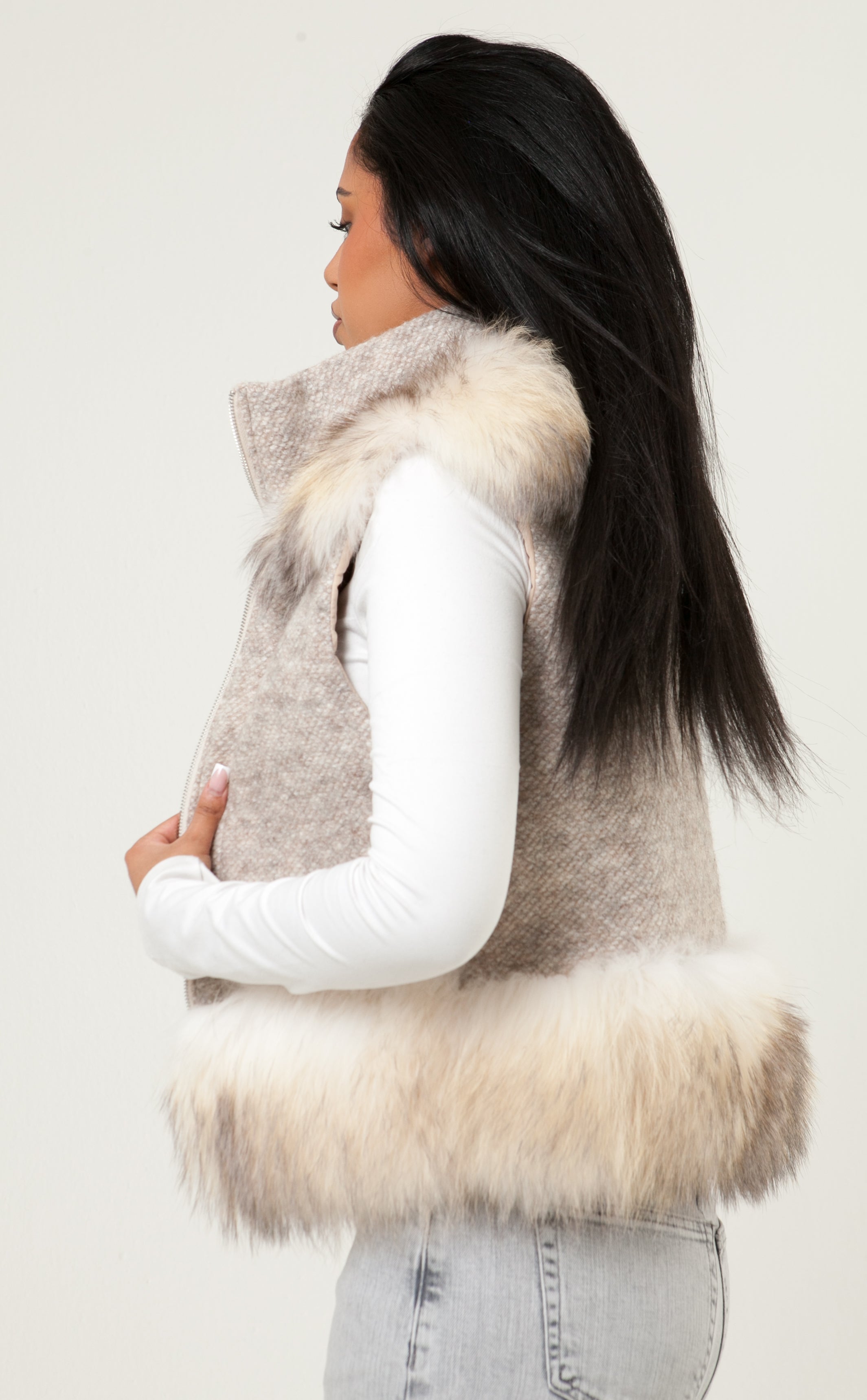 Chic Tweed Detail Vest