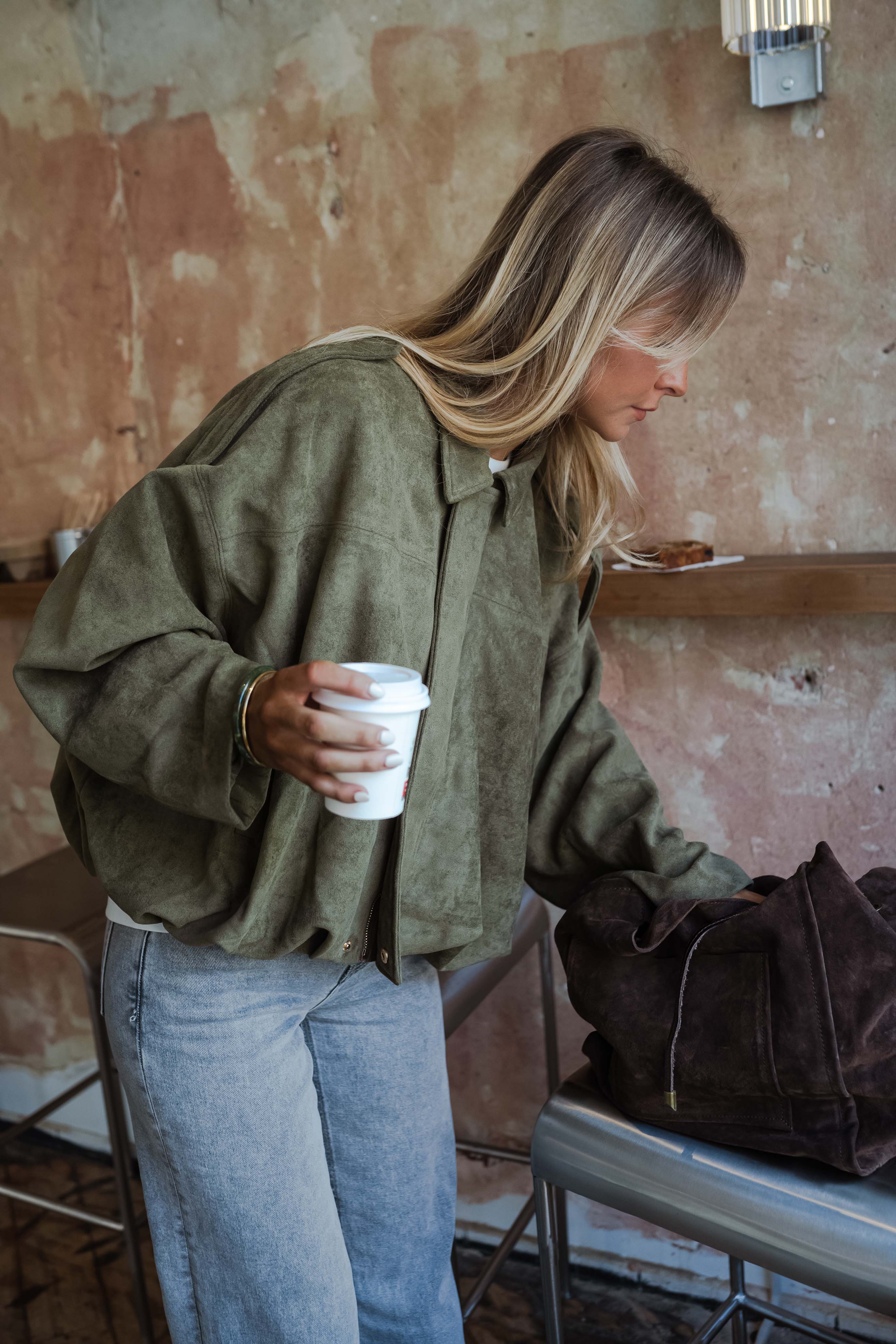 Suede Effect Jacket