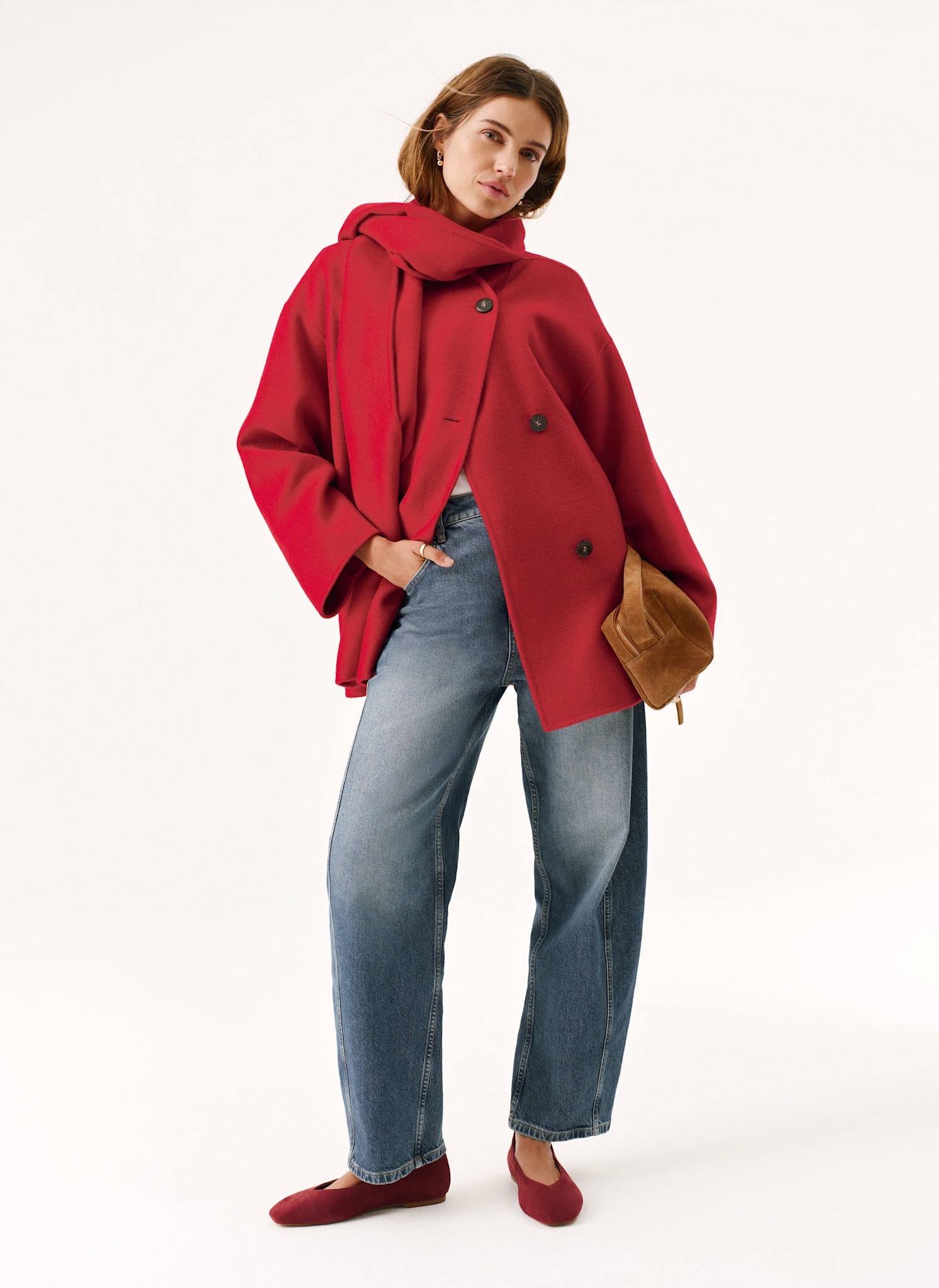 Anoush Red Wool Coat