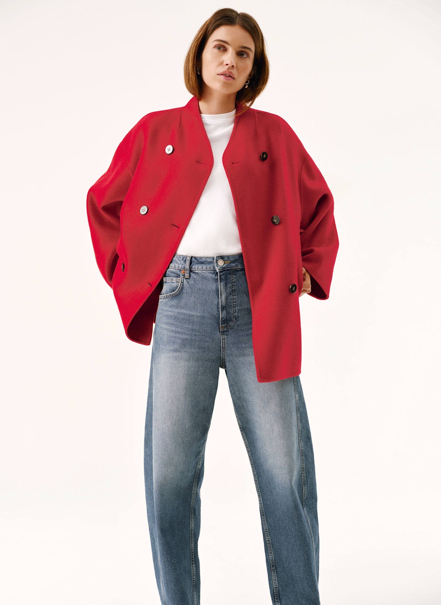 Anoush Red Wool Coat