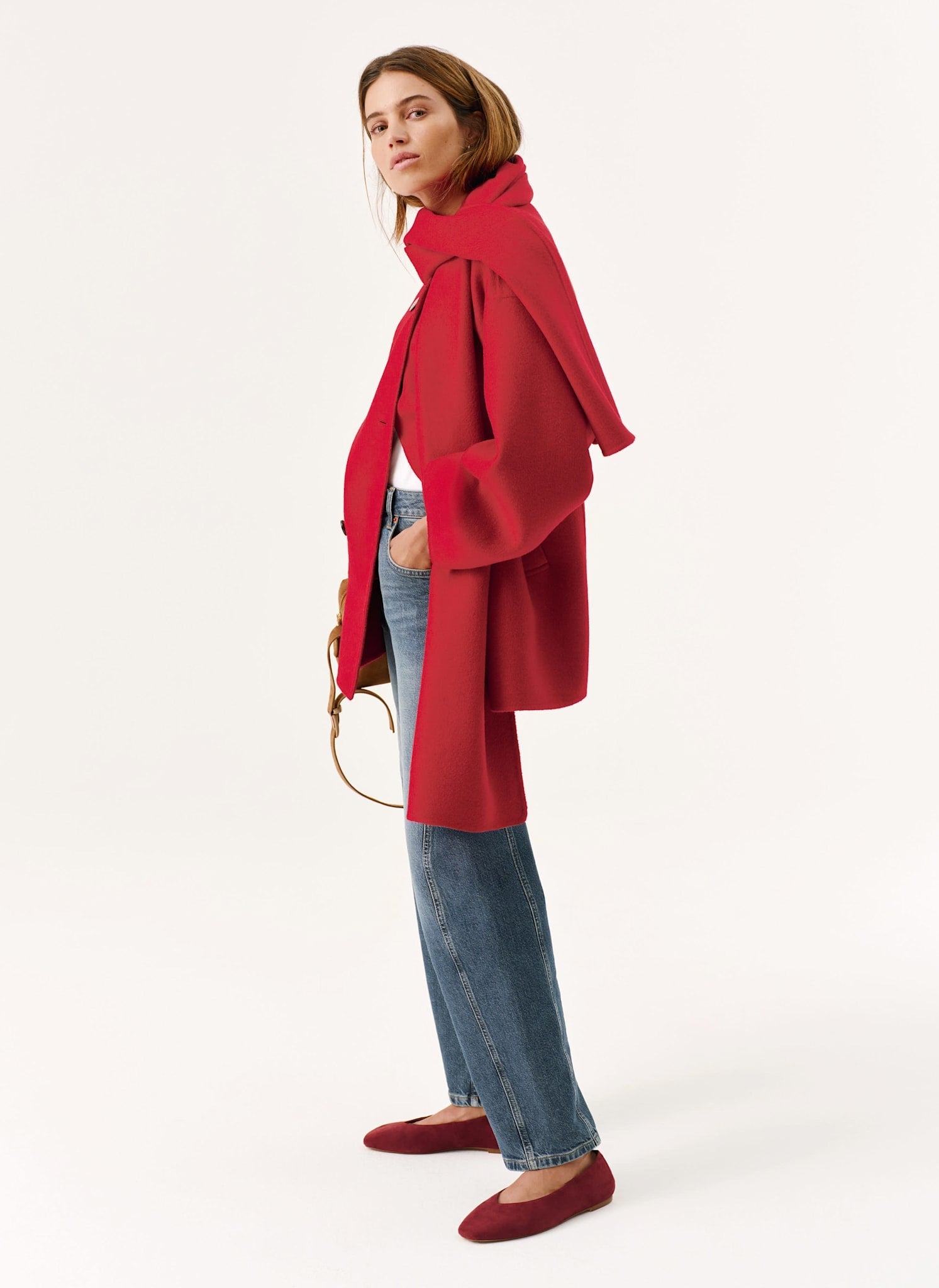 Anoush Red Wool Coat