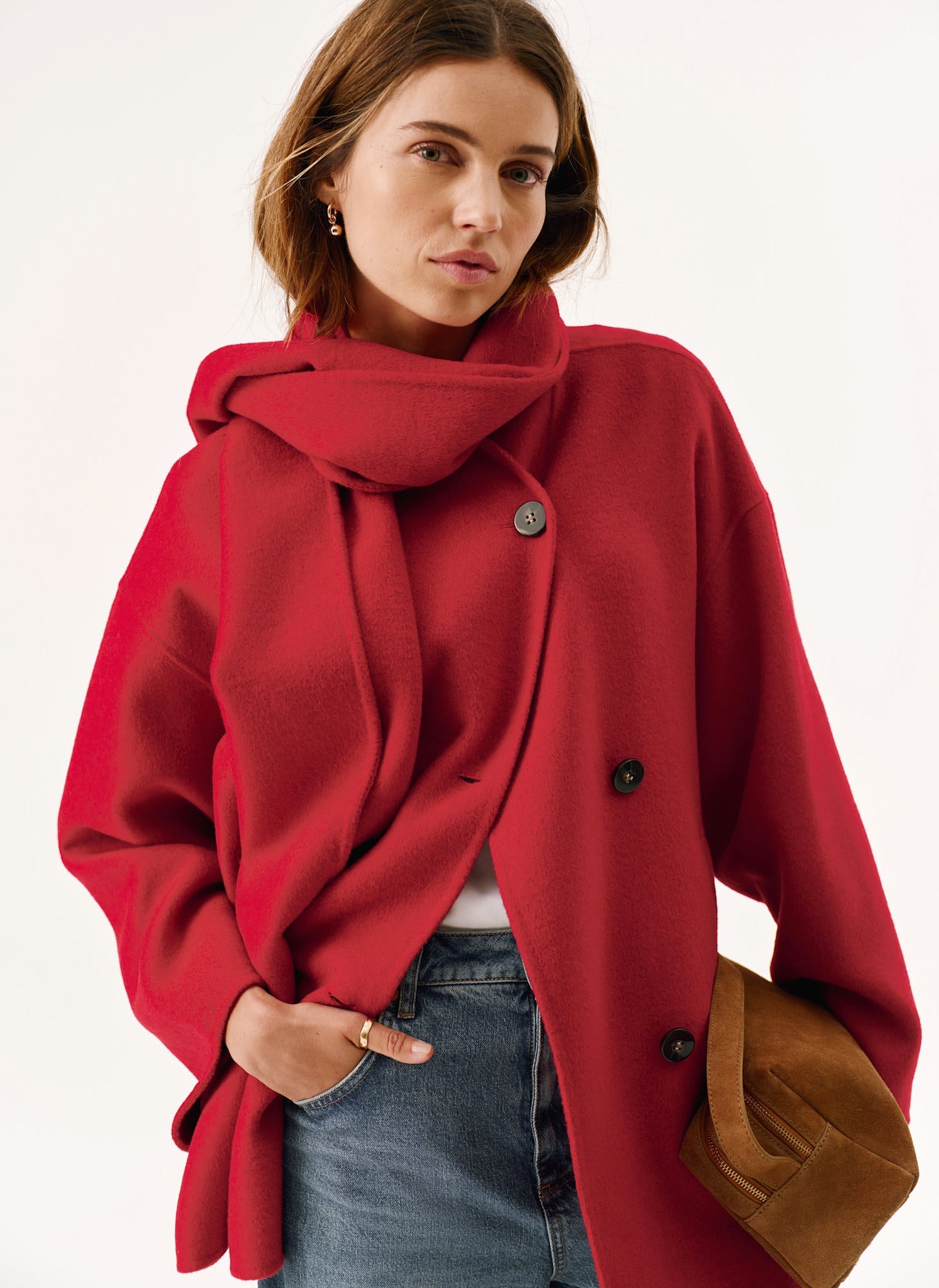 Anoush Red Wool Coat