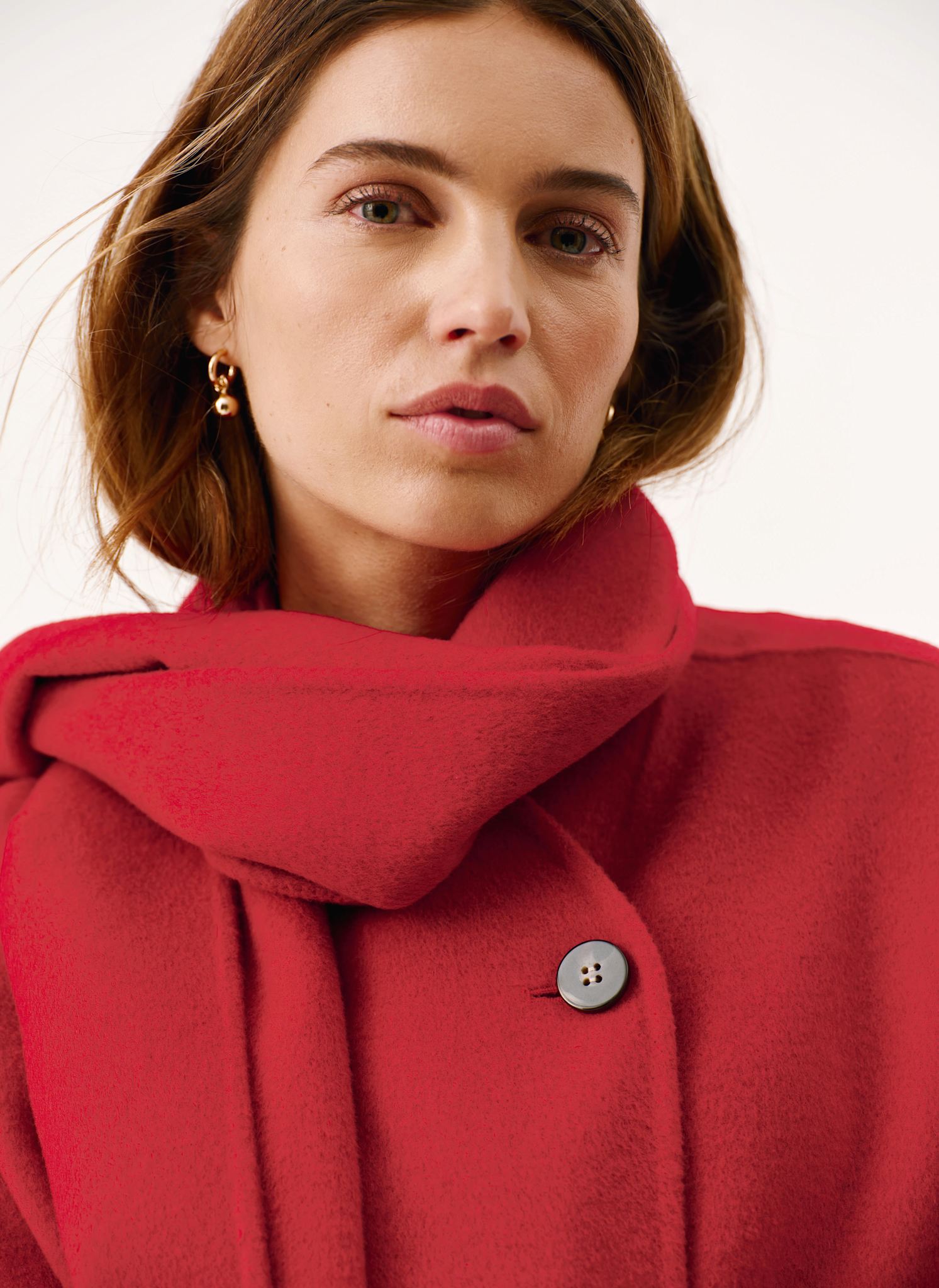 Anoush Red Wool Coat
