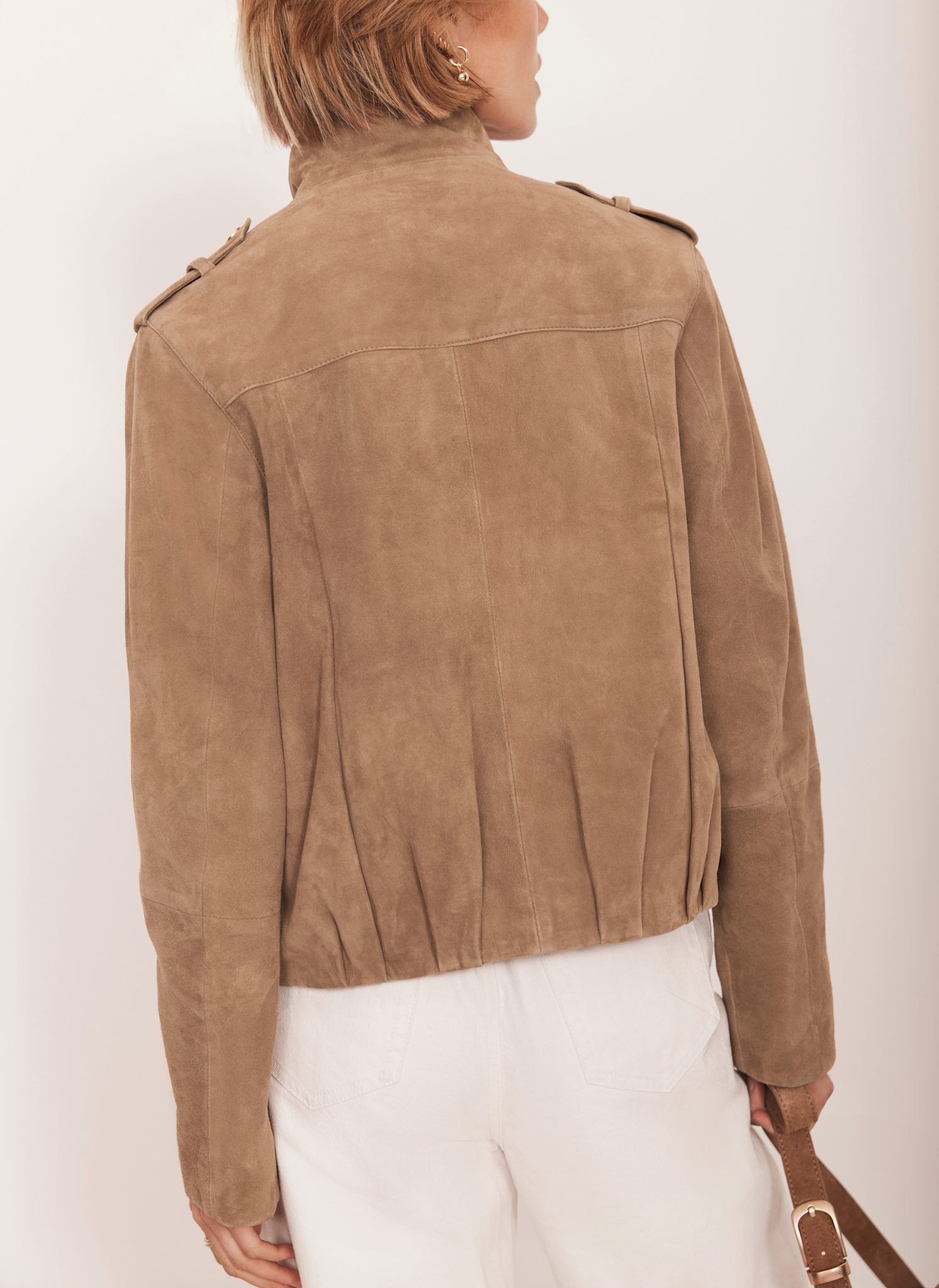Timeless Suede Funnel Jacket