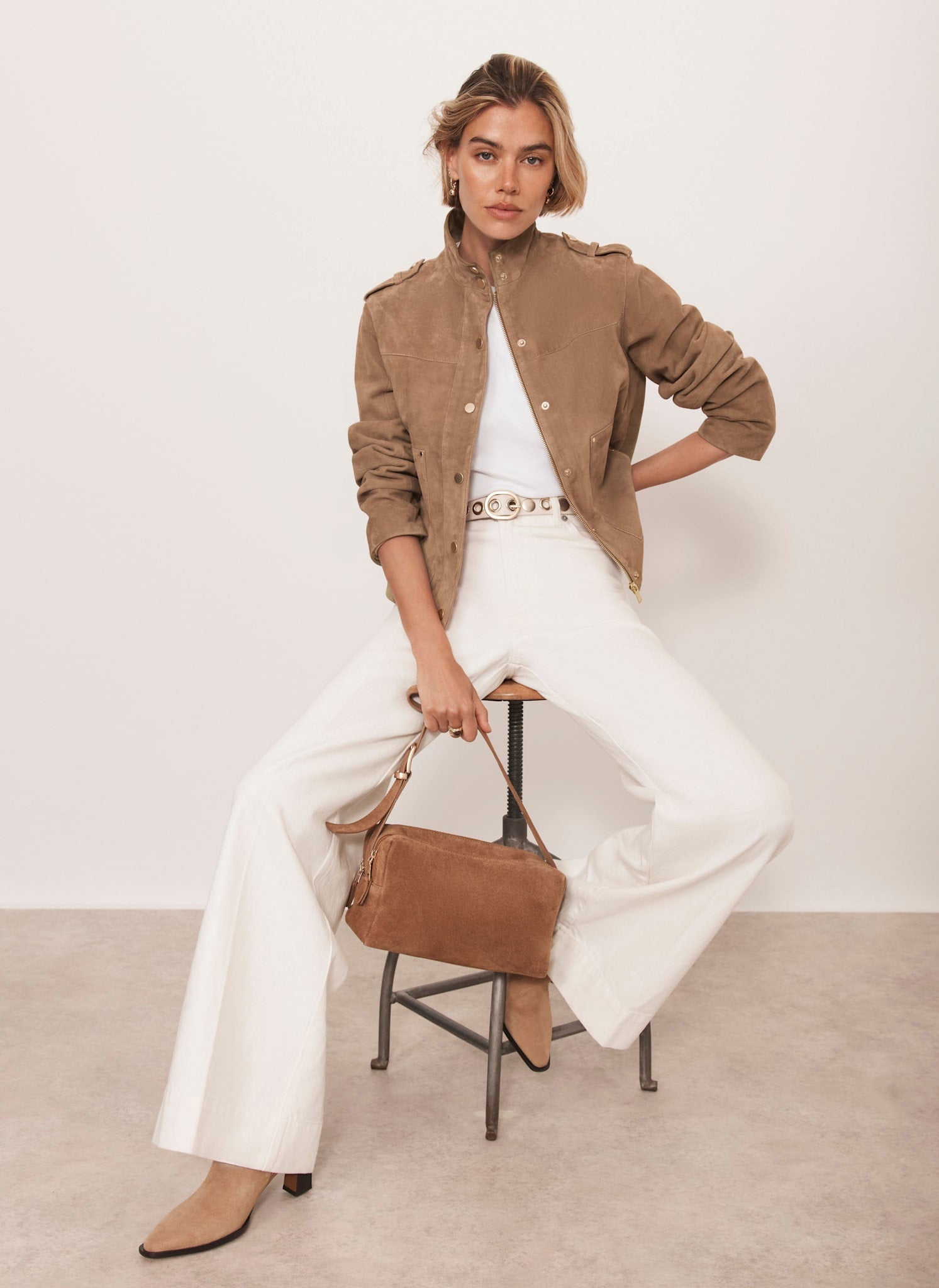 Timeless Suede Funnel Jacket