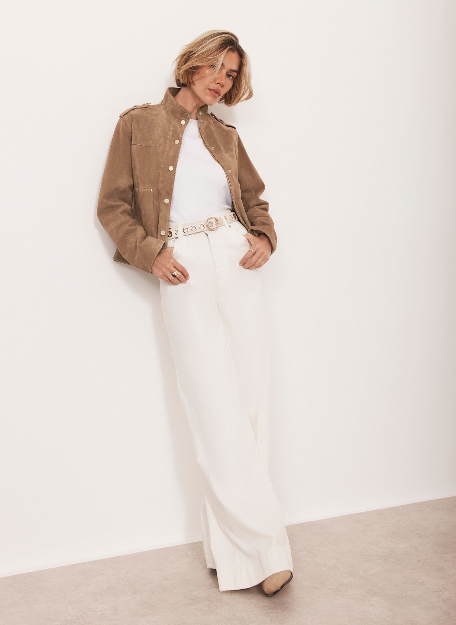 Timeless Suede Funnel Jacket