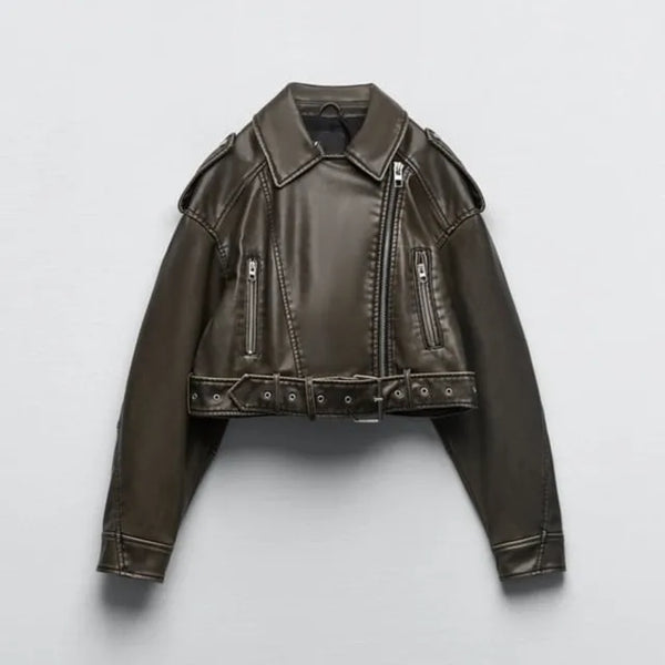 Noa | Cropped Leather Jacket