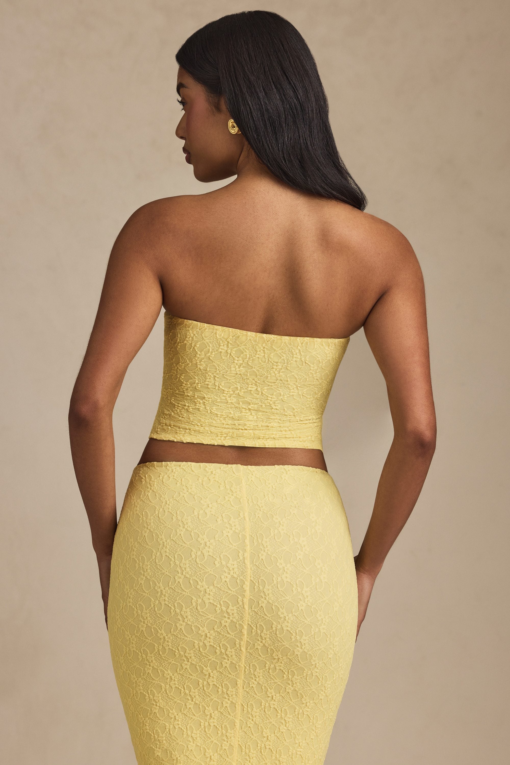 Pastel Strapless Lace - Yellow