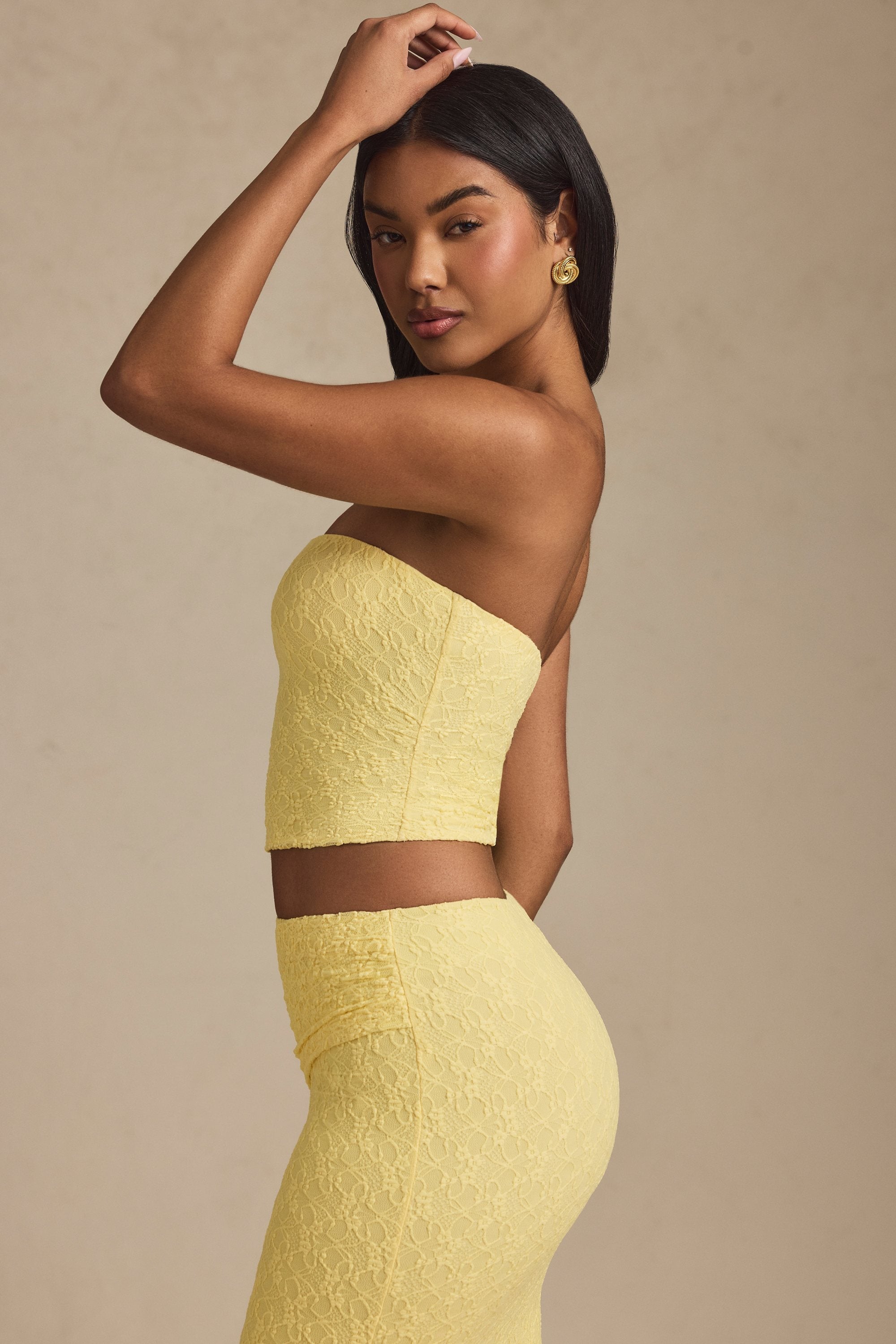 Pastel Strapless Lace - Yellow