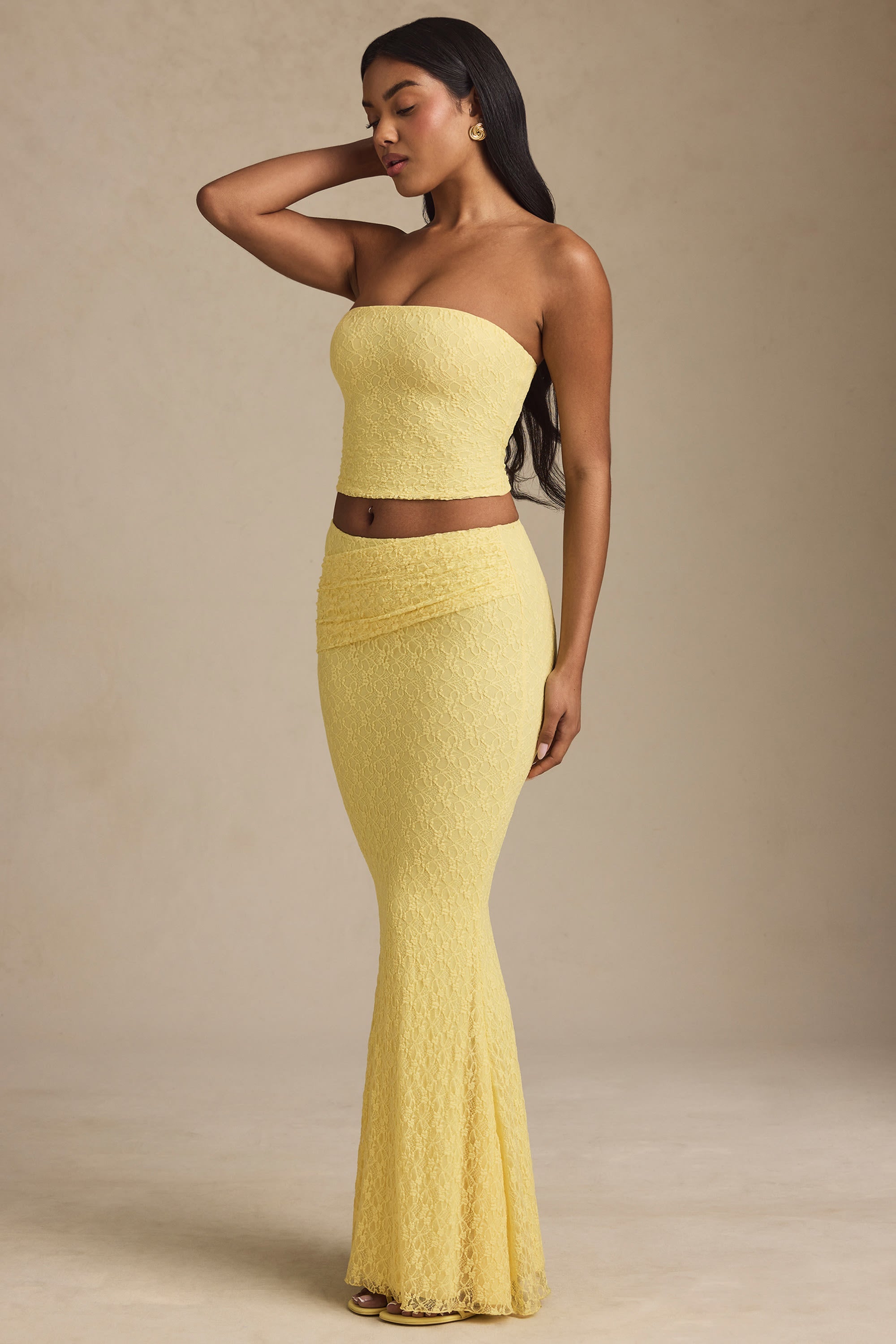 Pastel Strapless Lace - Yellow